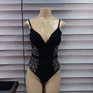 Elegant Black Lace Bodysuit